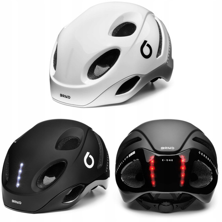 KASK rower rolki hulajnoga BRIKO z LED USB L 58-63