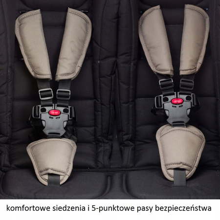 GUTO Przyczepka Rowerowa Jogger Wózek DELUXE ALU PRO 3w1 HOL dla 2 dzieci do 44kg