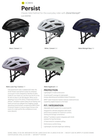 SMITH PERSIST 2 MIPS KOROYD Kask Rowerowy ZIELONY (Matte Sagebrush 2US)