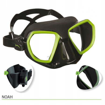 MASKA SALVIMAR NOAH FREEDIVING ŁOWIECTWO BLK ACID