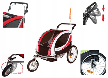 WÓZEK BIEGOWY Przyczepka GUTO DELUXE 2w1 + JOGGER