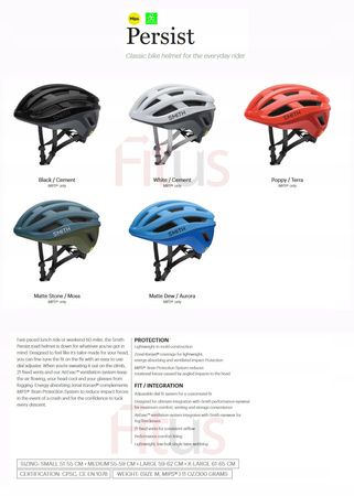 SMITH PERSIST 2 MIPS KOROYD Kask Rowerowy CZARNY  (Black Cement 3L6)
