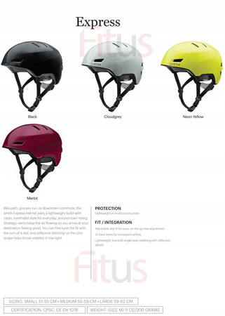 SMITH EXPRESS Kask Rowerowy Miejski BMX Żółty (Shiny Neon Yellow 33J)