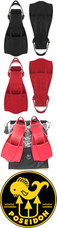 PŁETWY GUMOWE SPRĘŻYNOWE POSEIDON TRIDENT RED M
