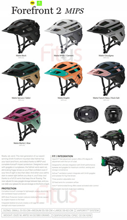 SMITH KASK rowerowy FOREFRONT 2 MIPS L 59-62