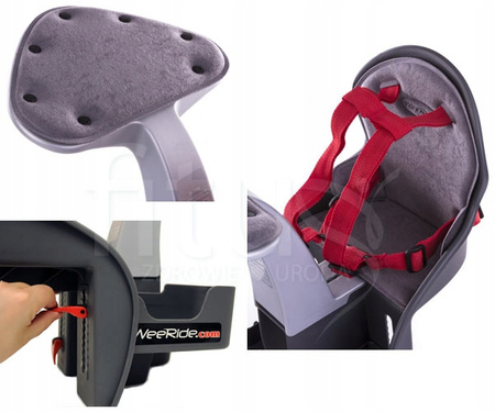 WEERIDE FOTELIK ROWEROWY PRZEDNI CLASSIC GREY