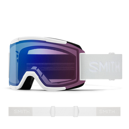 SMITH GOGLE SQUAD white vapor ChromaPOP Photochromic Rose Flash S1/S2 medium