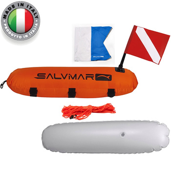 SALVIMAR  Boja do łowiectwa podwodnego TORPEDO + 2 FLAGI CMAS ALPHA + LINKA