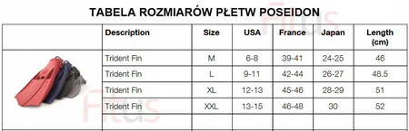 PŁETWY GUMOWE SPRĘŻYNOWE POSEIDON TRIDENT BLK XL