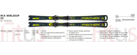 FISCHER 2025 NARTY ZJAZDOWE slalomowe RC4 WC SC MT + RC4 Z12 GW A06523