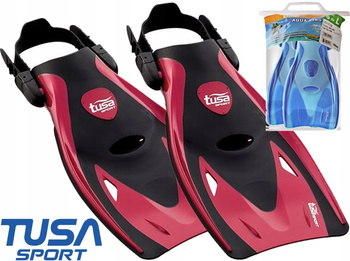 TUSA Płetwy Paskowe Regulowane Czarno-Czerwone UF21 MDR