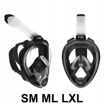 TUSA Pełnotwarzowa Maska do Nurkowania Czarna UM8001 