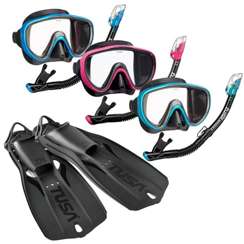 TUSA Zestaw Nurkowy Serene Pro Maska Fajka + Płetwy Travel Right BK